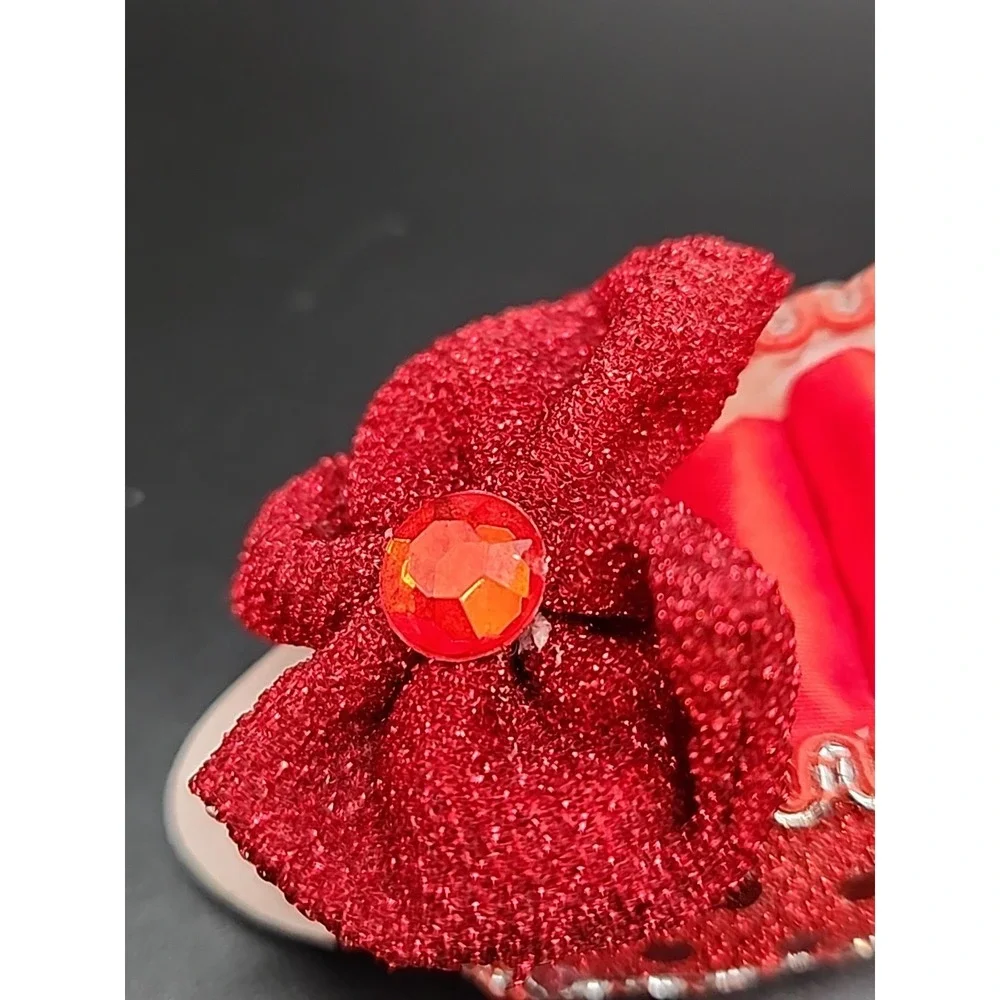Fancy Miniature High Heeled Red Shoe Ring Holder/ Organizer